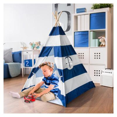 China Portable Toy Tent Children's Toy Tent Children's Indian Soft Playhouse Tent Cotton Canvas Four Poles With Window For Kids for sale