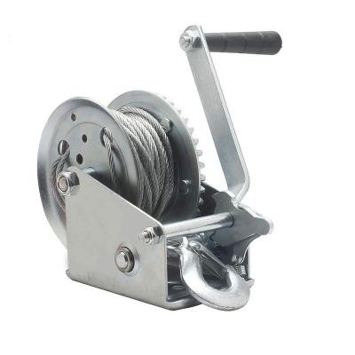 China Boat ATV RV Trailer Double Speed ​​Manual Winch Hand Winch for Boat ATV RV Trailer with 8m Steel Cable or 8m Strap for sale