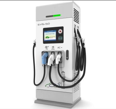 China Electric Vehicles Charging Station 50KW/60KW CHAdeMo, CCS2 Type2 EV and AC Charger for Electric Power Station for sale