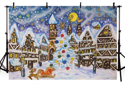 China Durable Christmas Backdrop Snow Floor Photo Backgrounds Photography Backdrops For Kid for sale