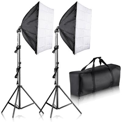 China Foldable Professional Photography 50x70 Centimeters Softbox with E27 Socket Light Lighting Kit for sale