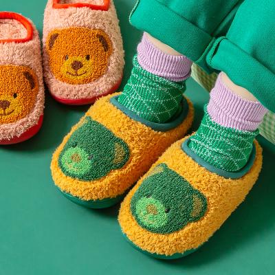 China Mario Boys Girls Warm Slippers Light Cheerful Winter Cartoon Cartoon Household Indoor Shoes for sale