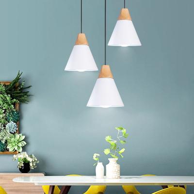 China Mid Century Nordic Macaron Hanging Pendant Lights Wrought Iron Shades Restaurant Cafe Aisle Modern Colorful Frosted Bar LED Droplight for sale