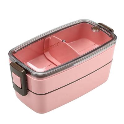 China Eco Friendly Airtight Plastic Glass Tiffin Free Bpa Meal Prep Microwave Bento Lunch Box Children With Dividers for sale