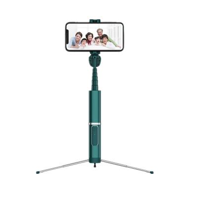 China Portable Hot Selling Flexible Green Selfie Tripod Stick Holder Folding Smart Wireless Digital Selfie Stick for sale