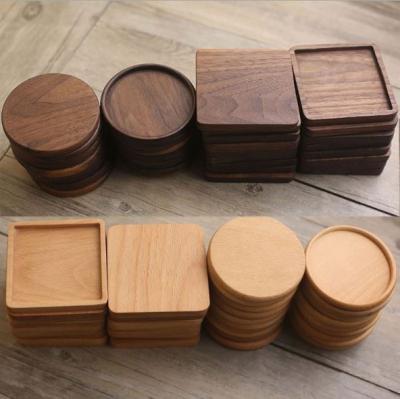 China Wholesale Custom Viable Custom Factory OEM Acacia Walnut Cork Bamboo Coaster Beech Wooden Coaster For Coffee Cup for sale