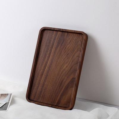 China Disposable Wooden Serving Trays And Trays Highly Durable Dishwasher Safe Rectangular Party Plates Wood Rectangle And Resin for sale