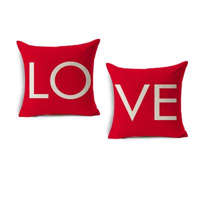 China PORTABLE Hot Sale 45*45cm Valentine's Day Pillow Case Amazon Cushion Cover Single-Sided Printing Pillow Covers 18x18 for sale