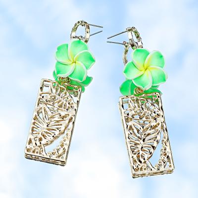 China BOHEMIA Komi Hawaiian Plumeria Earrings For Women Pearl Jewelry Bohemian Wholesale Female High Quality Drop Earrings for sale