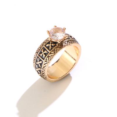 China Tribal Black Enamel Ring Gold Plated Jewelry Wholesale Hawaiian Polynesian Style Nickel Free Rings for sale