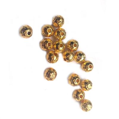 China Religion Rosary Beaded Metal Rondelle Beads Rose Beads Hollow Rosary Diy Accessories 6mm Gold And Silver Plating for sale