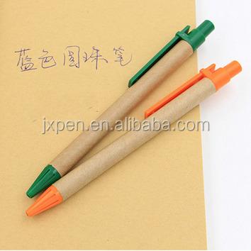 China Wholesale Popular Cheap Custom Logo Pen Chinese Stationery Promotional Supply Manufacturing Recycle Kraft Paper Ball Pen for sale