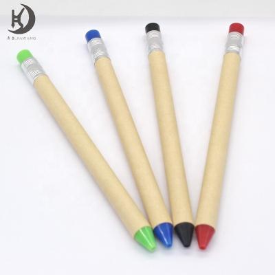 China Promotional Pen JW-19 Chinese Stationery Custom Logo Advertising Recycle Paper Click Tip Kraft Paper Pen for sale