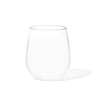 China Eco-friendly Easy To Wash And Clean Stemless Wide Mouth Shatterproof Plastic Wine Glass for sale