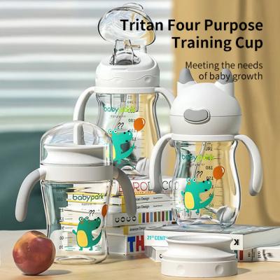 China Factory BPA Free High Quality Tritan Four Purpose Drinking Controlled Lip Training Cup for sale