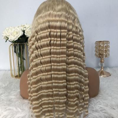 China Body Wave Body Wave Drop Shipping 22 Inch 13X4 Color 60 Lace Up High Wave 180% Virgin Densiiy Blonde Hair Wig Deep White Women Easy To Wear for sale