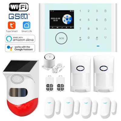 China Tuya WiFi GSM 2G High Pressure Alarming Alarm System Voice Burglar Alarm System Kit Home Security Package for sale