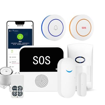 China Tuya WIFI RF433 Smart High Pressure Alarming Alarm Voice SOS Security System Home Hub for Doorbell PIR Motion Detection Alarm Elder Kids Kit for sale