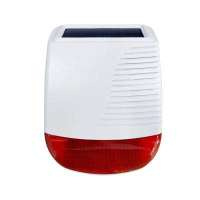 China Home Security Alarm RF433 Radio Siren Alarm Strobe Beacon Lamp Outdoor Solar Fill Amber Flashing Rotating Warning Light with Sounder for sale