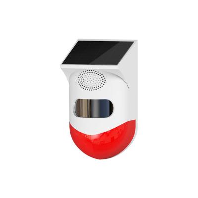 China Security Alarm Tuya WiFi Home Outdoor Solar Powered House Alarm Charging Siren with Warning Light and Alarm Sounder for sale