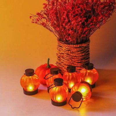 China Wedding Birthday Party Gift Christmas Matti Lantern Electronic Pumpkin Lantern Halloween Small Glow Led Candle for sale