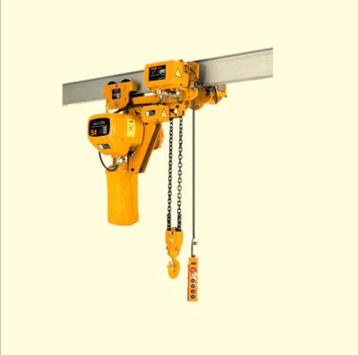 China Goods Height Low Headroom Lifting 380v High Speed ​​Stage 3 Stage Electric Lift 2ton 2t 3t Chain Hoist With Monorail Trolley 500kg 1000kg for sale