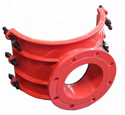 China Use for water pipeline pipe opening branch tee malleable iron two in one saddle flange water supply tee for sale