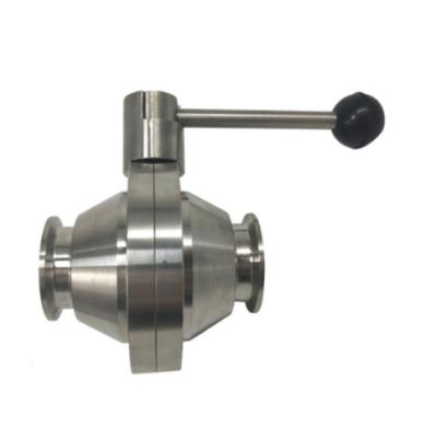 China General Low Price 304 Stainless Steel Manual Ball Type Tri Flange Butterfly Valve for sale