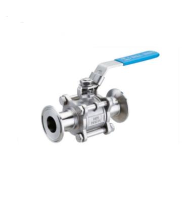 China Inch 1/2-4 General Sanitary 3 Piece Stainless Steel Ball Valve for sale