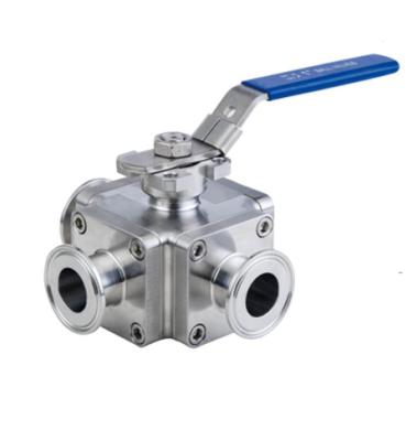 China General stainless steel hihg sanitary three way deck quick install 3way ball valve for sale