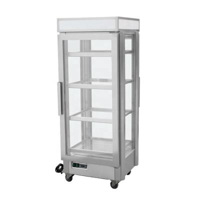 China Hot mobile food cart commercial mobile banquet cart with doors glass food cabinet glass warmer cabinet for sale