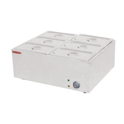 China 201/304 Stainless Steel Commercial 6 Pan Electric Bain Marie for sale