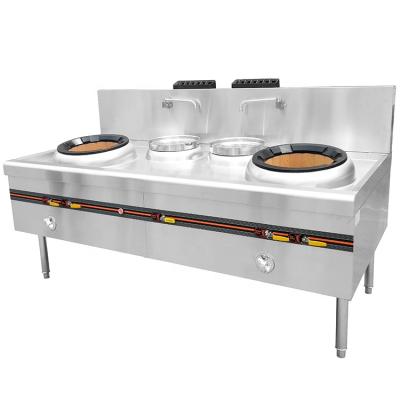 China 201/304 Yudian stainless steel style commercial gas wok stove with two fryer and two boiler or commercial gas cooker for sale