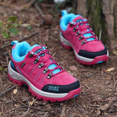 China Lace up 2021 new fashion PU suede leather women's sports shoes waterproof non-slip lace-up hiking boots for sale