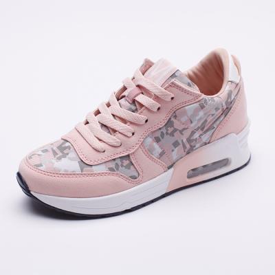 China Hot Selling Durable Cushion Breathable Women's Pink Color Fashion Air Lace-Up Casual Shoes for sale