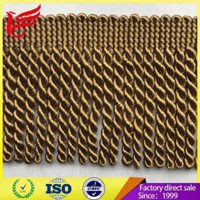 China 2017 Factory Direct Hot Sales New Style Brown Color Polyester Bullion Brush fringe For Cushions for sale