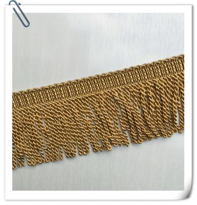 China 2017 Fashion Polyester Brown Bullion Trimmings Tassel Fringes Used For Garment for sale