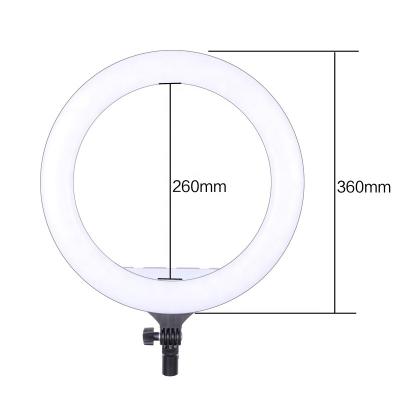 China Plastic Core 14 Inch LED Ring Light With Flexible Clamp 3000k-6500k Bicolor for sale