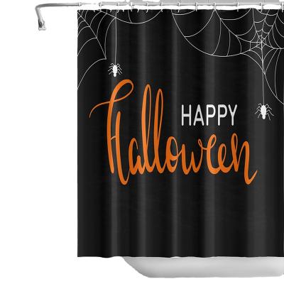 China Sustainable Happy Halloween Shower Curtain Horror Landscape Polyester Anti-mold Waterproof Bathroom Curtains Bath Blackout Screen Decoration for sale