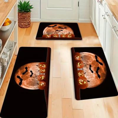 China Stain Resistant Halloween Theme Fashion Anti-slip, oil-proof and Anti Skidding Large Kitchen Print Carpet and Bathroom Rug for sale