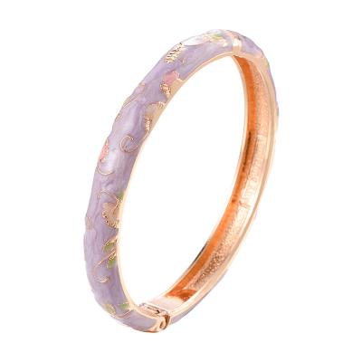 China Wholesale CLASSIC Alloy Gold Plated Bangle Cloisonne Handmade Enamel Colorful Ladies Bangle Jewelry Gift for sale