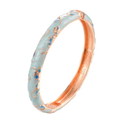 China Wholesale CLASSIC Alloy Gold Plated Cloisonne Bracelet Handmade Enamel Bangle Colorful Jewelry Gift For Women for sale