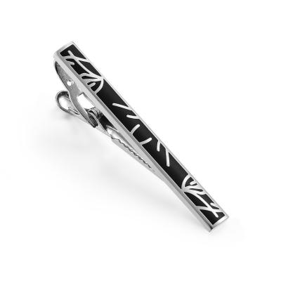 China Wholesale Classic Black Tie Pin Clip Custom Logo Brass Tie Clip For Men for sale