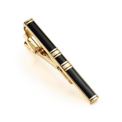 China Amazon Classic Hot Selling Tie Clip Brass Gold Plated Mens Tie Clips Pin Necktie Bar Tie For Men for sale