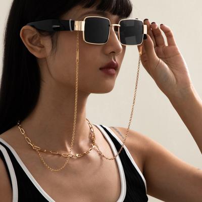 China ISS Luxury Trendy Gold Plated Luxury Alloy Sunglasses Sunglass Strap Necklace Metal Earwear Chain For Women Jewelry for sale