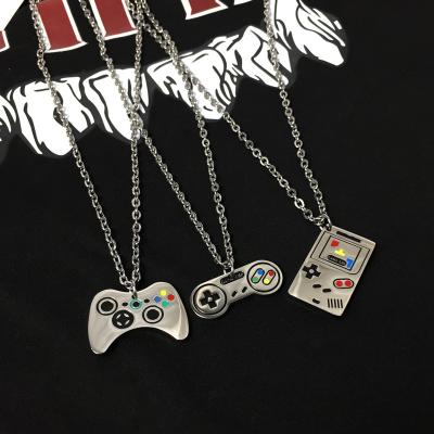 China Hot Selling Stainless Steel Enamel Fashionable Game Player Console Silver Necklace Popular Necklace Unisex Jewelry for sale