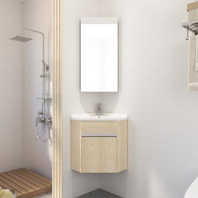 China Modern Luxury Vanity With Led Small Mirror Bathroom Basin Cabinet for sale