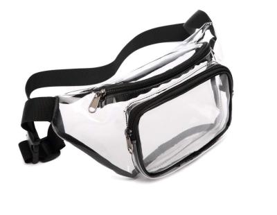 China Sports / Amazon Customized Outdoor Waterproof PVC Waist Bag Outdoor Sports Gym Transparent Bag for sale