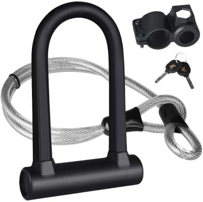 China Durable High Security Bicycle U Lock Silicone Bike U Lock With Cable Bike Accessories Bike for sale