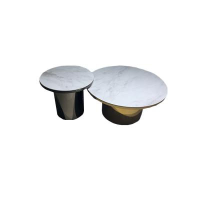 China Round Lid Bell Modern Simple Regular Marble Coffee Table Set Sofa Side Center Tea Coffee Table for sale